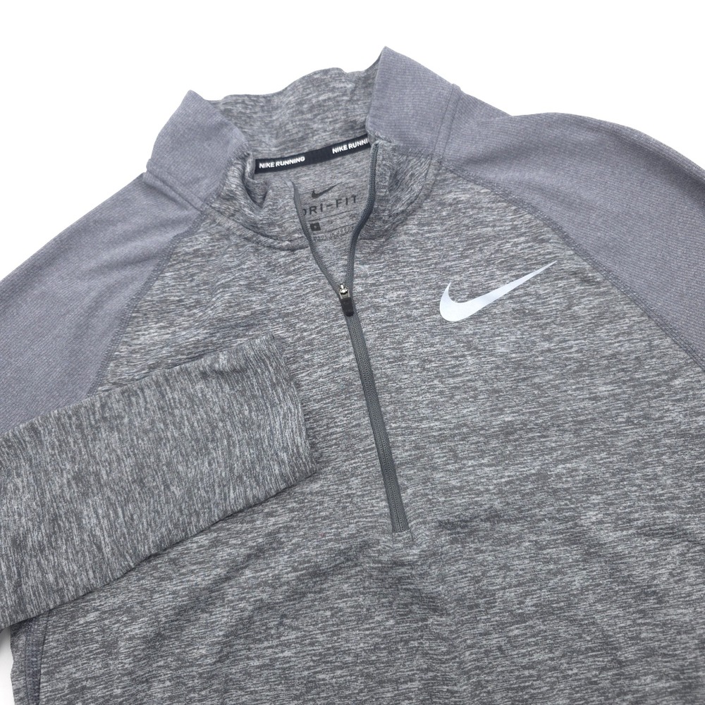 Nike Running Dri-FIT 1/2 Zip Pullover Mens Small Gray Gatorade Zero Logo Shirt